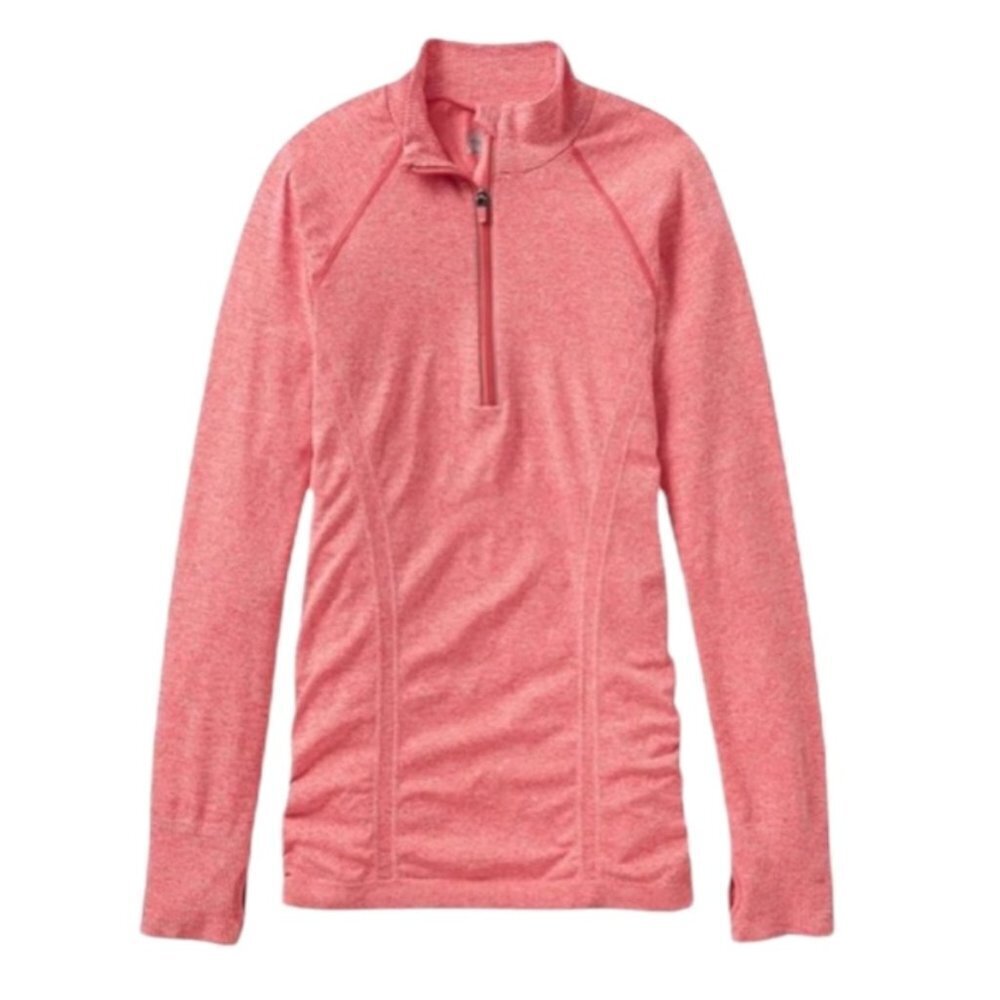 Athleta Fastest Track Half Zip Pullover L Heathered Orange Shirt